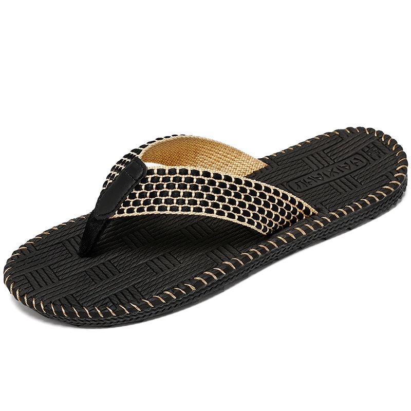 Chanclas Hombre Lino Tejidas Ligeras Interiores Silenciosas | Verano
