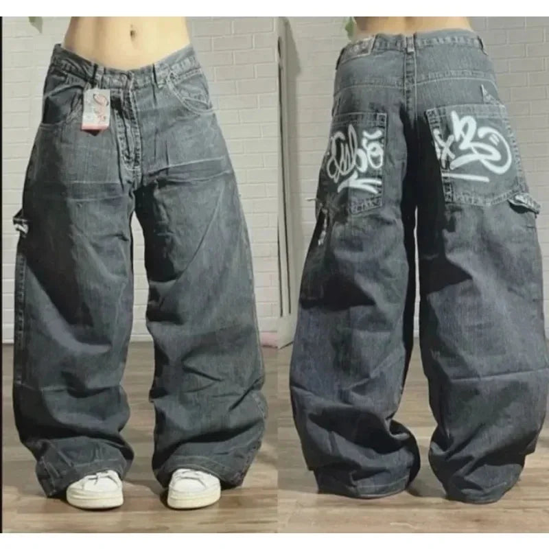 Jeans Y2K Lavado Multibolsillo | Holgado Pierna Ancha | Hip-hop Punk Vintage | Ticotrendy