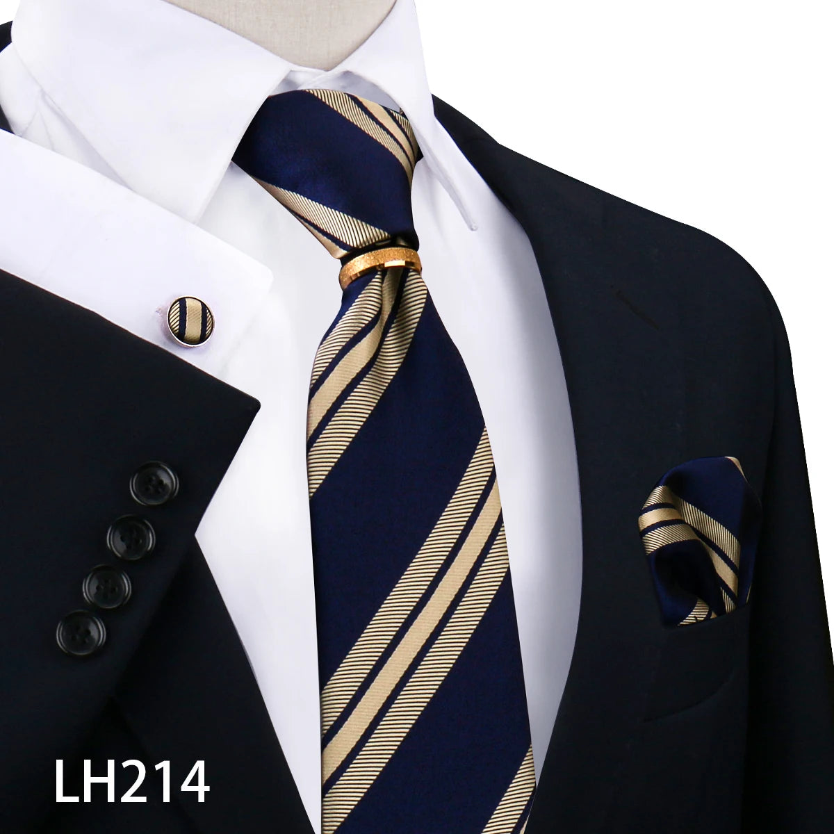 Set De Corbata Anillo Gemelos Pañuelo Accesorio De Traje Boda