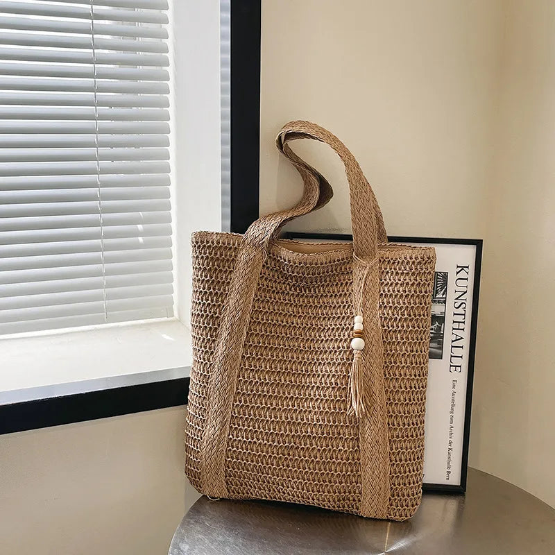 Bolso Hombro Tejido Mujer Verano Playa Gran Capacidad
