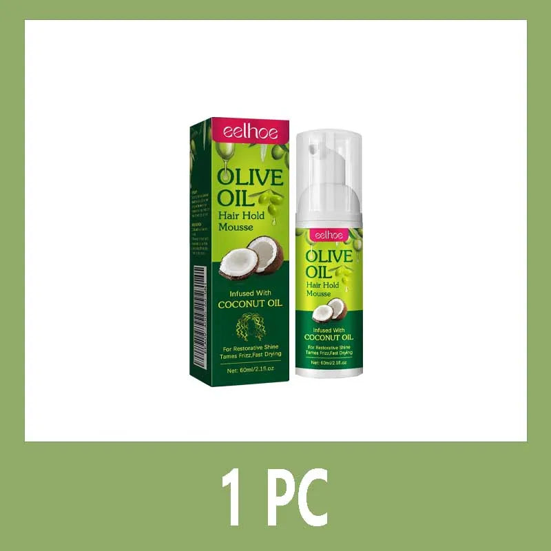 Mousse para peinar el cabello con aceite de oliva, estilismo duradero, reduce el Frizz, previene la rotura del cabello, mantiene los rizos del cabello, mantiene la Mousse para sujetar