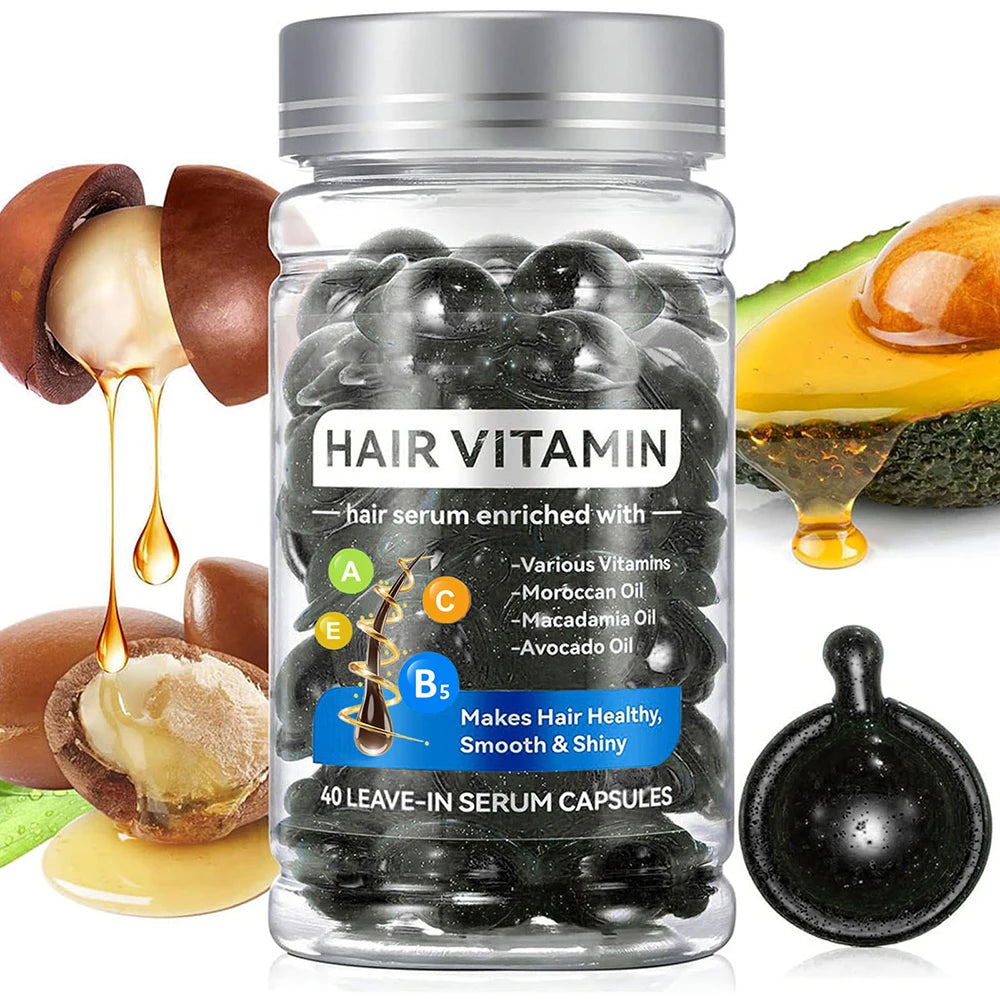 Aceite de nuez para el cuidado del cabello, aceite esencial, cápsula acondicionadora para el cabello marroquí, mejora la reparación del cabello seco y rizado, esencia sin lavado suave y brillante