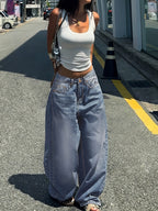 Jeans Rectos Vintage Mujer | Ticotrendy Denim Clásico Lavado Loose Fit Casual