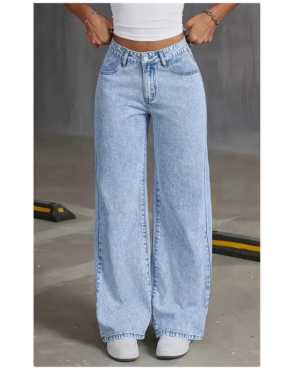 Jeans Rectos Pierna Ancha Mujer | Ticotrendy Denim Elástico Cintura Alta Control Abdominal