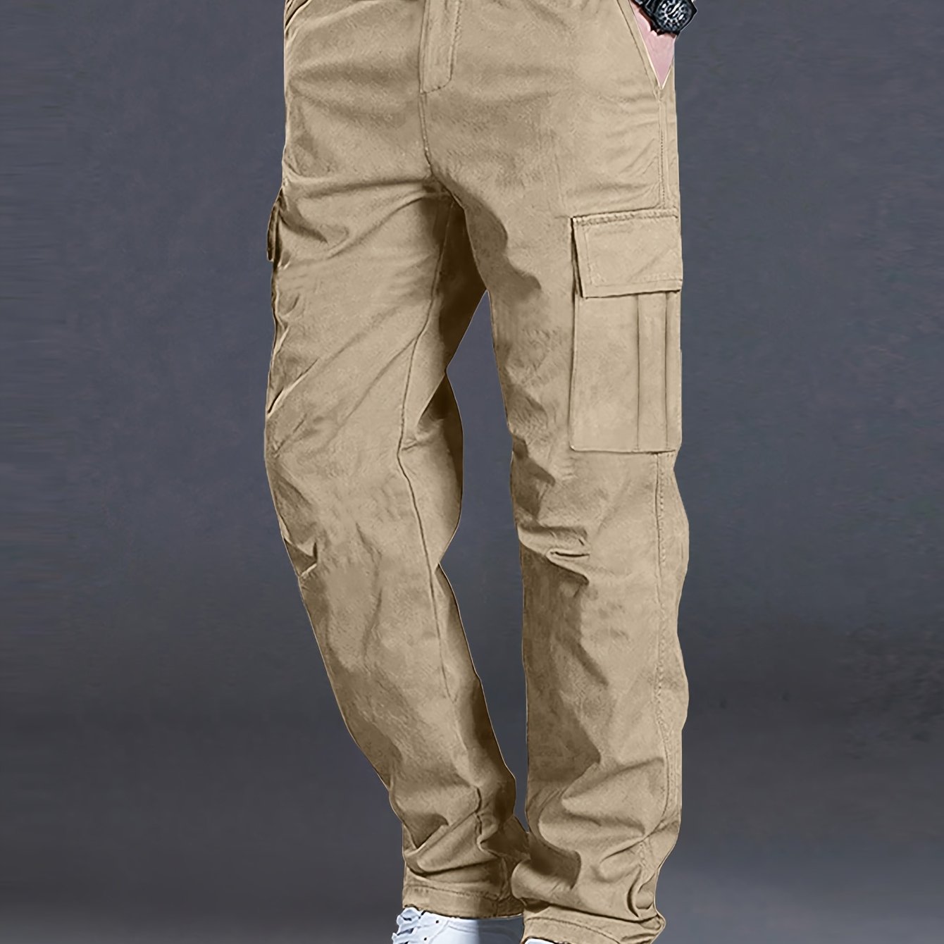 Men'S Outdoor Casual Cargo Pants - Loose Fit, Drawstring Waist, Multiple Pockets, Solid Color, All-Season Comfort for Hiking & Weekend Activities, Hiking Pants, Durable Fabric, Men Pants, Cargo Pants Men, Men Trouser, Men Spo