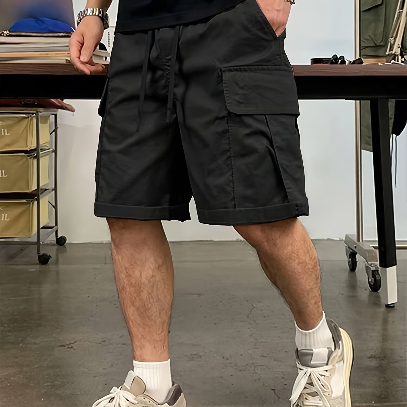 Pantalones Cortos Casuales | Cintura Ajustable con Cordón | Múltiples Bolsillos | Corte Holgado