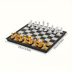 Ajedrez Dorado Plateado | Set Plástico Elegante | Juego Familiar