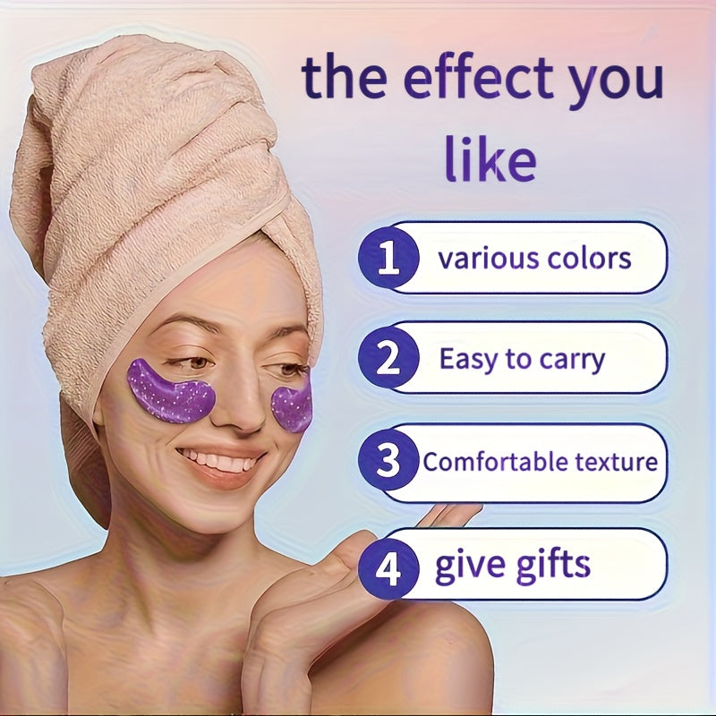10-Pack (5-Pair Each) Gel Eye Patches & Ice Compress - Super Collagen, Dark Circle & Puffiness, Sensitive Beige, Color Options (Pink, Purple, Blue, Clear, Golden) - Post-Surgery,, Men & Women, Easy Application, Long-Lasting G
