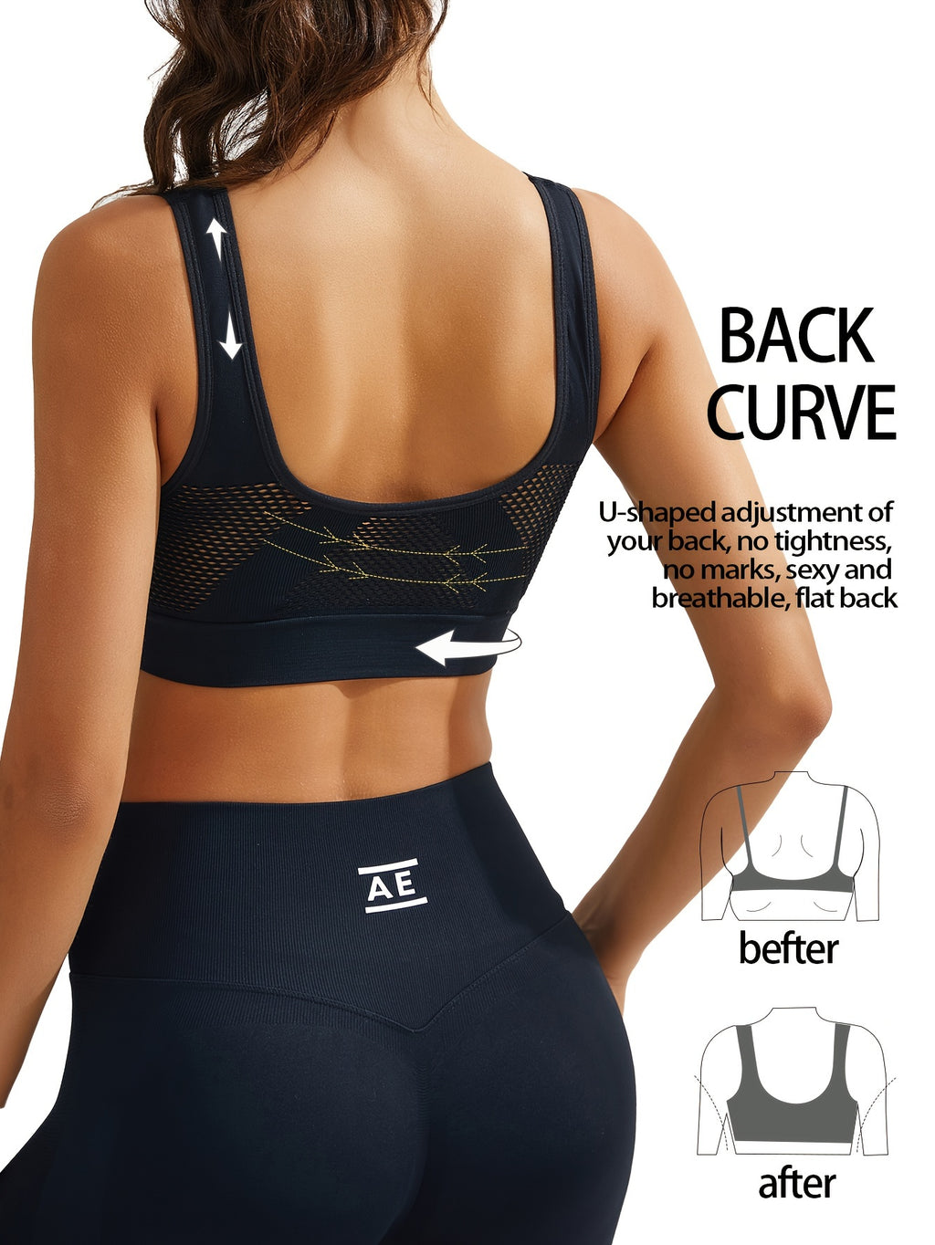 Top Deportivo Espalda Diseño | Antishock | Relleno Extraíble | Ticotrendy