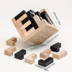 Set 54 Piezas Cubos Madera | Rompecabezas 3D | Entrenamiento Cerebral