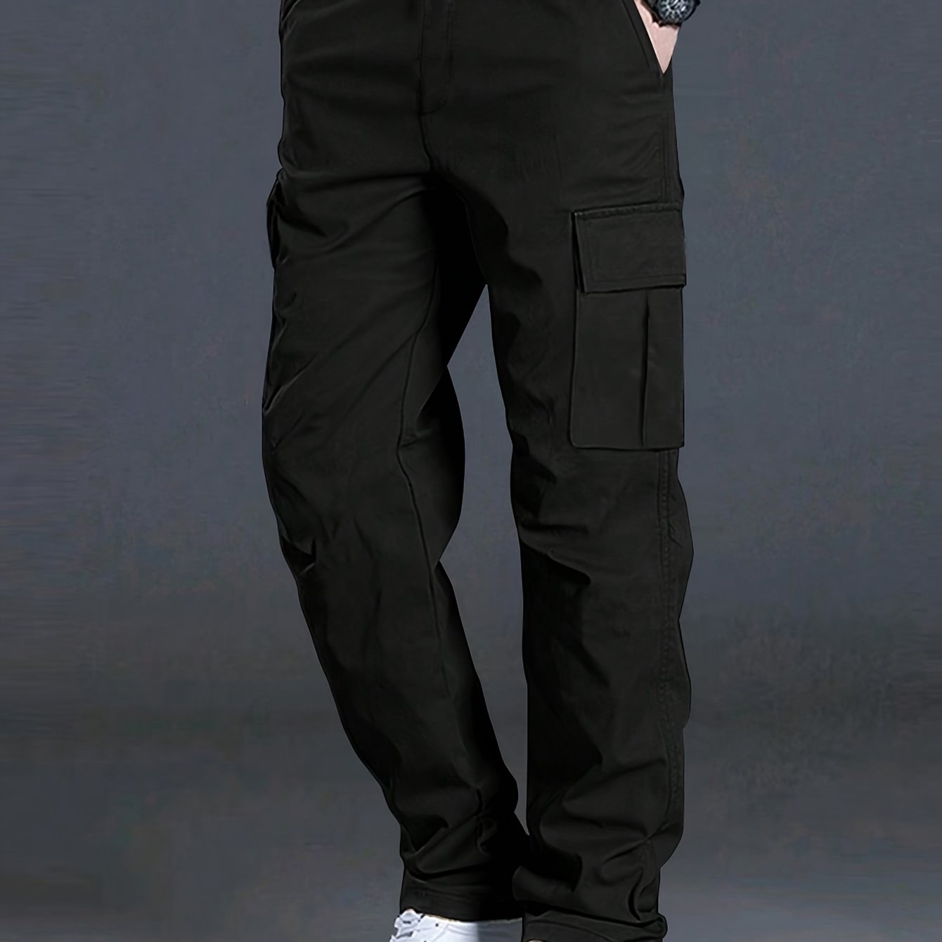 Men'S Outdoor Casual Cargo Pants - Loose Fit, Drawstring Waist, Multiple Pockets, Solid Color, All-Season Comfort for Hiking & Weekend Activities, Hiking Pants, Durable Fabric, Men Pants, Cargo Pants Men, Men Trouser, Men Spo