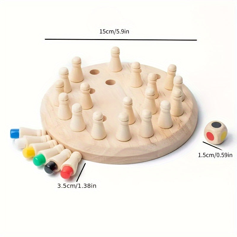 Juego Memoria Madera | Ajedrez Educativo | Estrategia Familiar