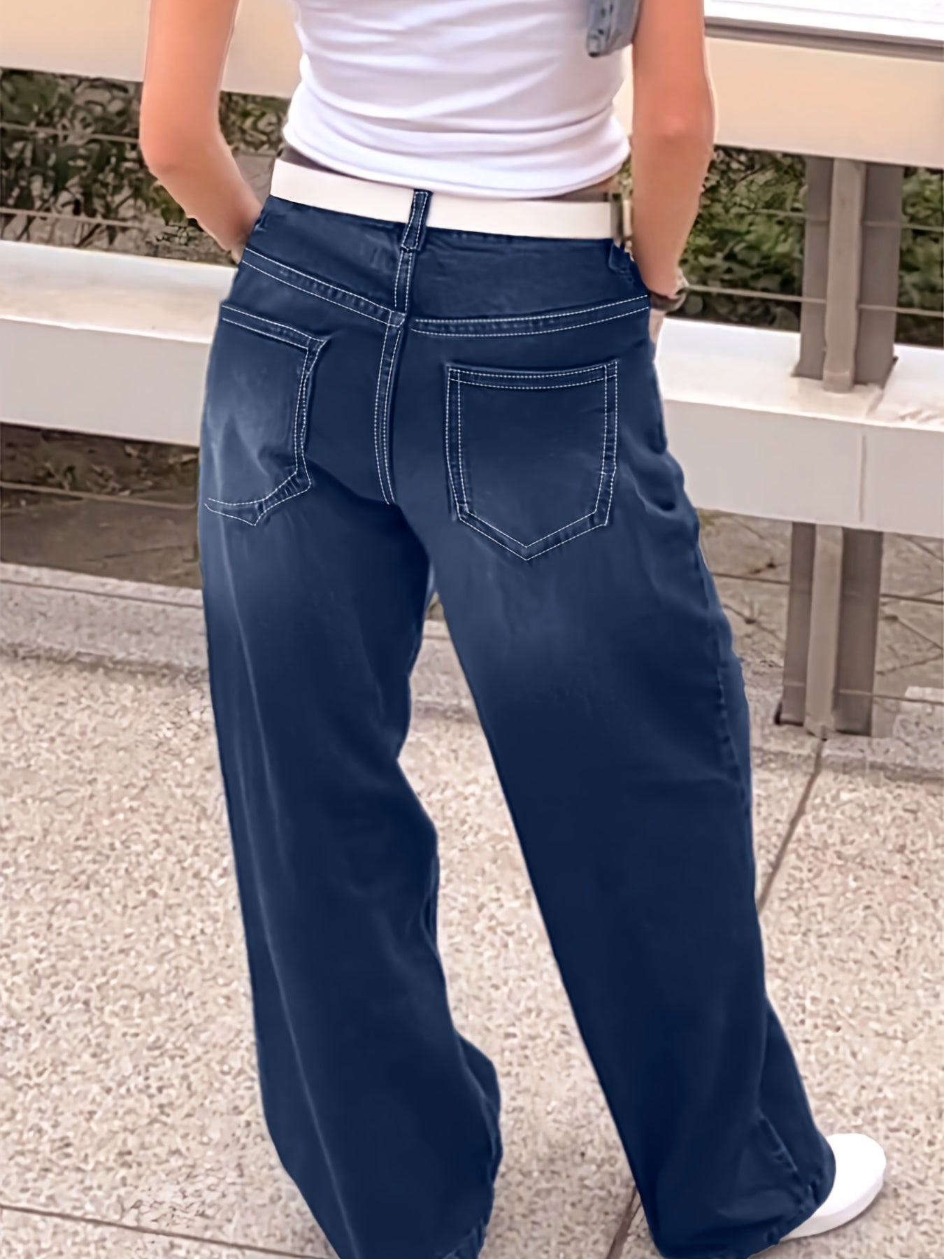 Jeans Rectos de Mujer | Ticotrendy Denim Clásico No Elástico Estilo Urbano Básico