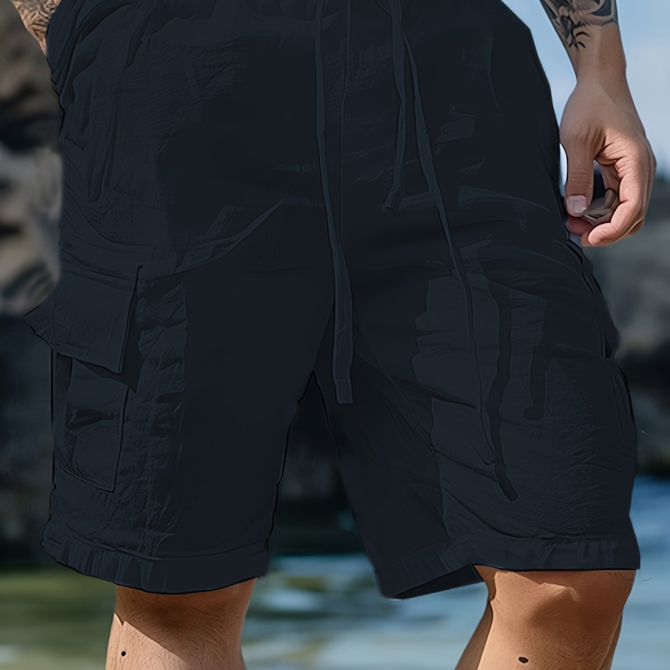 Shorts Casuales Hombre | Múltiples Bolsillos | Cintura con Cordón | Estilo Minimalista