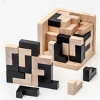 Set 54 Piezas Cubos Madera | Rompecabezas 3D | Entrenamiento Cerebral