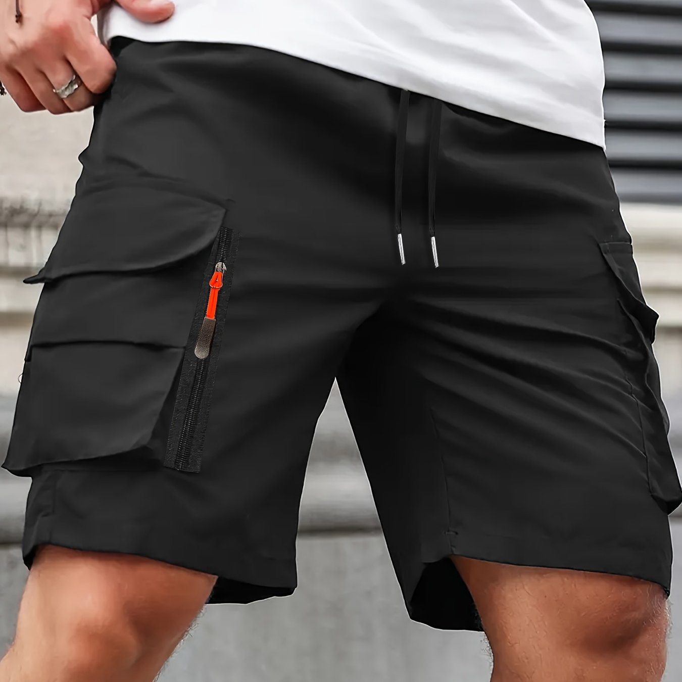 Shorts Cargo Casuales Hombre | Corte Holgado | Múltiples Bolsillos con Cremallera
