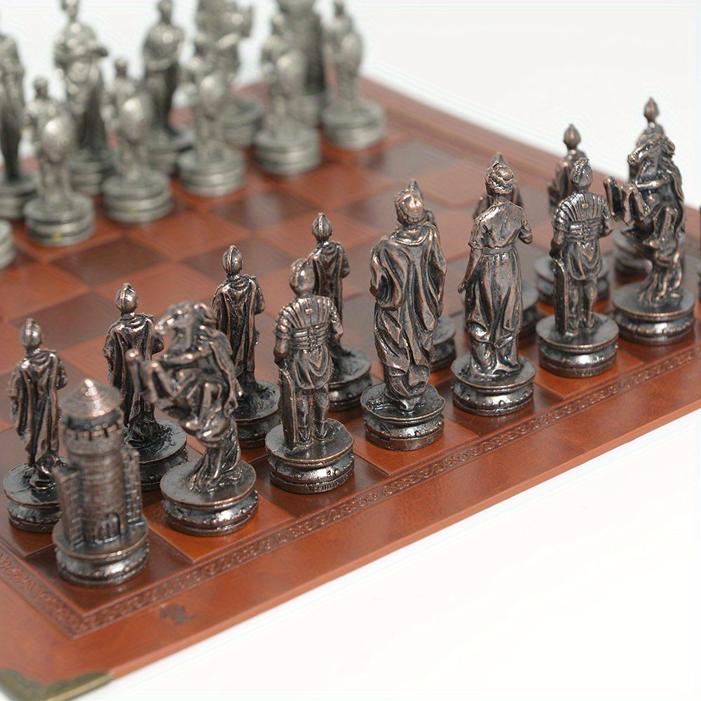 Ajedrez Temático Metal | 32 Piezas Estatuas | Tablero Incluido