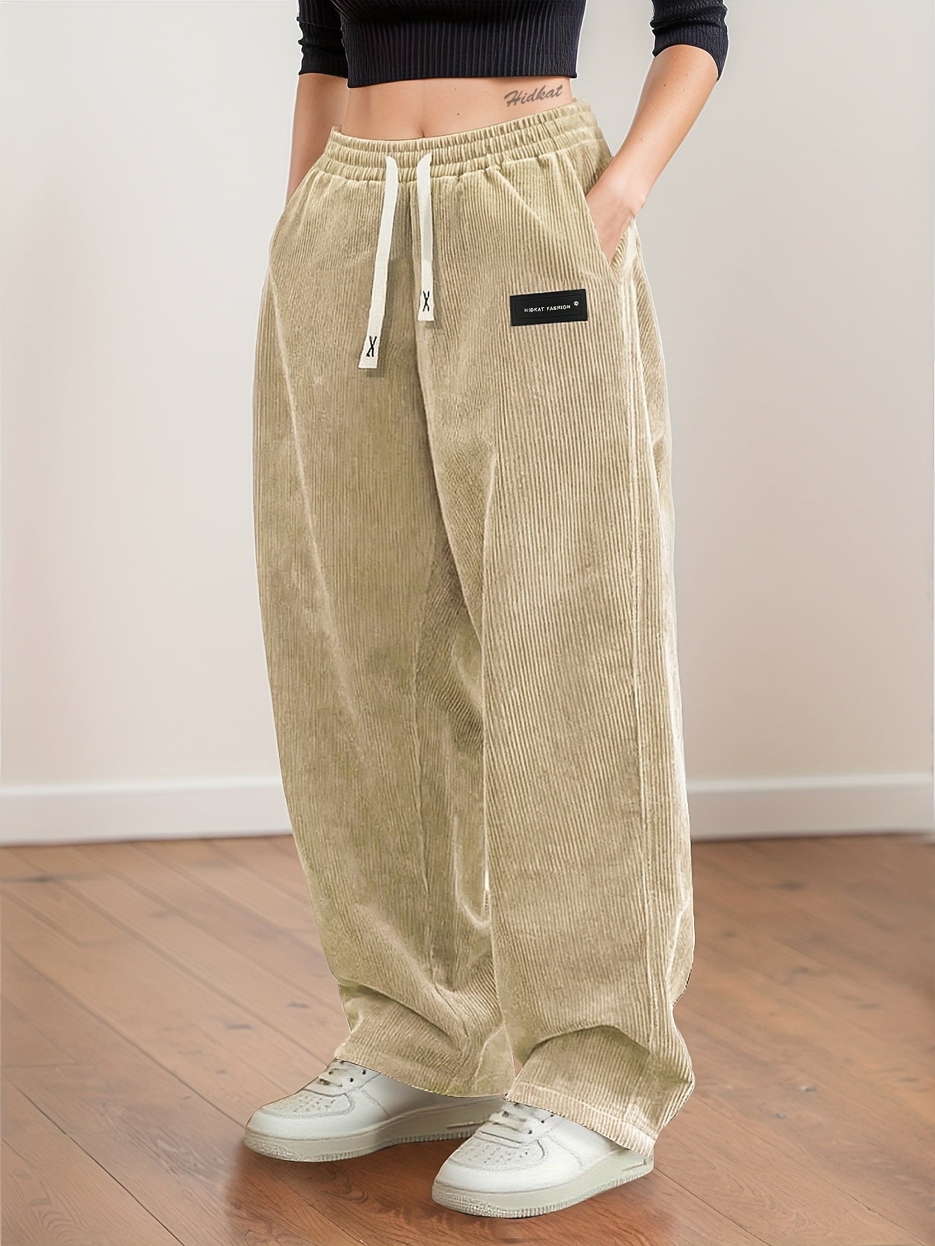 Pantalones Pana Mujer Corte Recto | Ribete Blanco Clásico | Ticotrendy Costa Rica