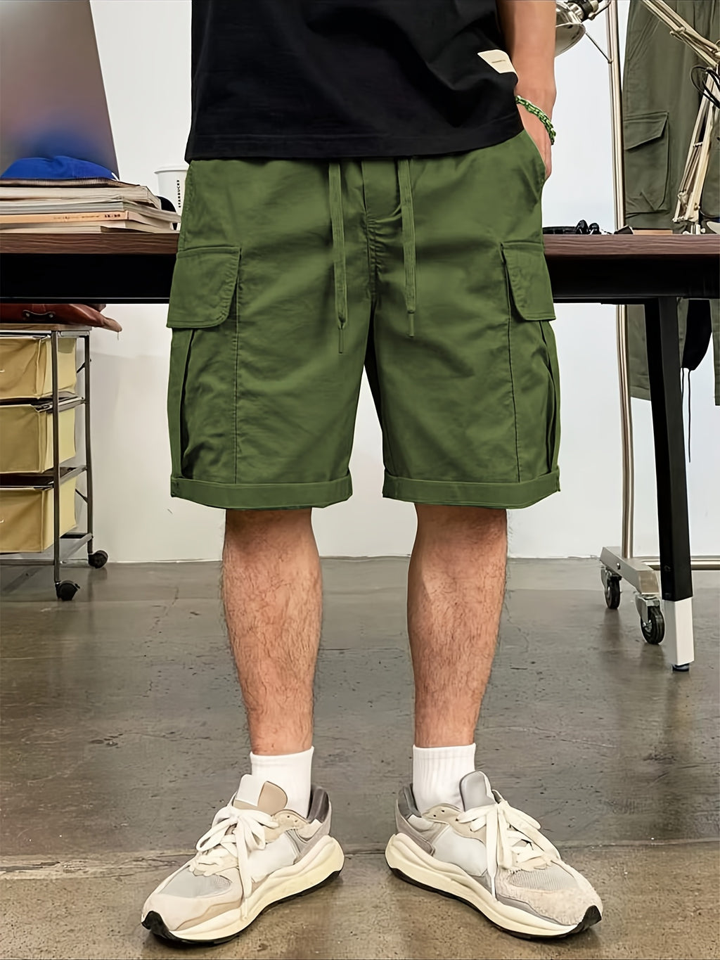 Pantalones Cortos Casuales | Cintura Ajustable con Cordón | Múltiples Bolsillos | Corte Holgado