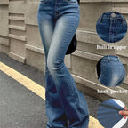 Jeans Acampanados Retro de Mujer | Ticotrendy Denim Elástico Cintura Media Estilo Casual