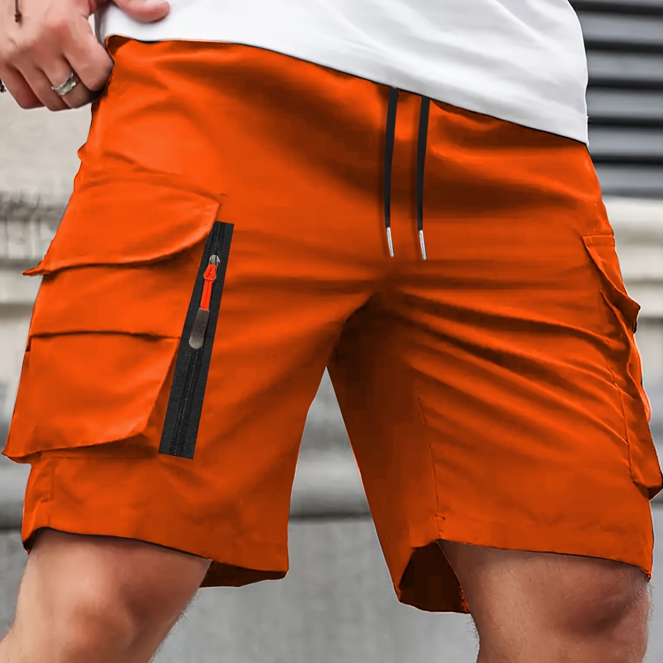 Shorts Cargo Casuales Hombre | Corte Holgado | Múltiples Bolsillos con Cremallera