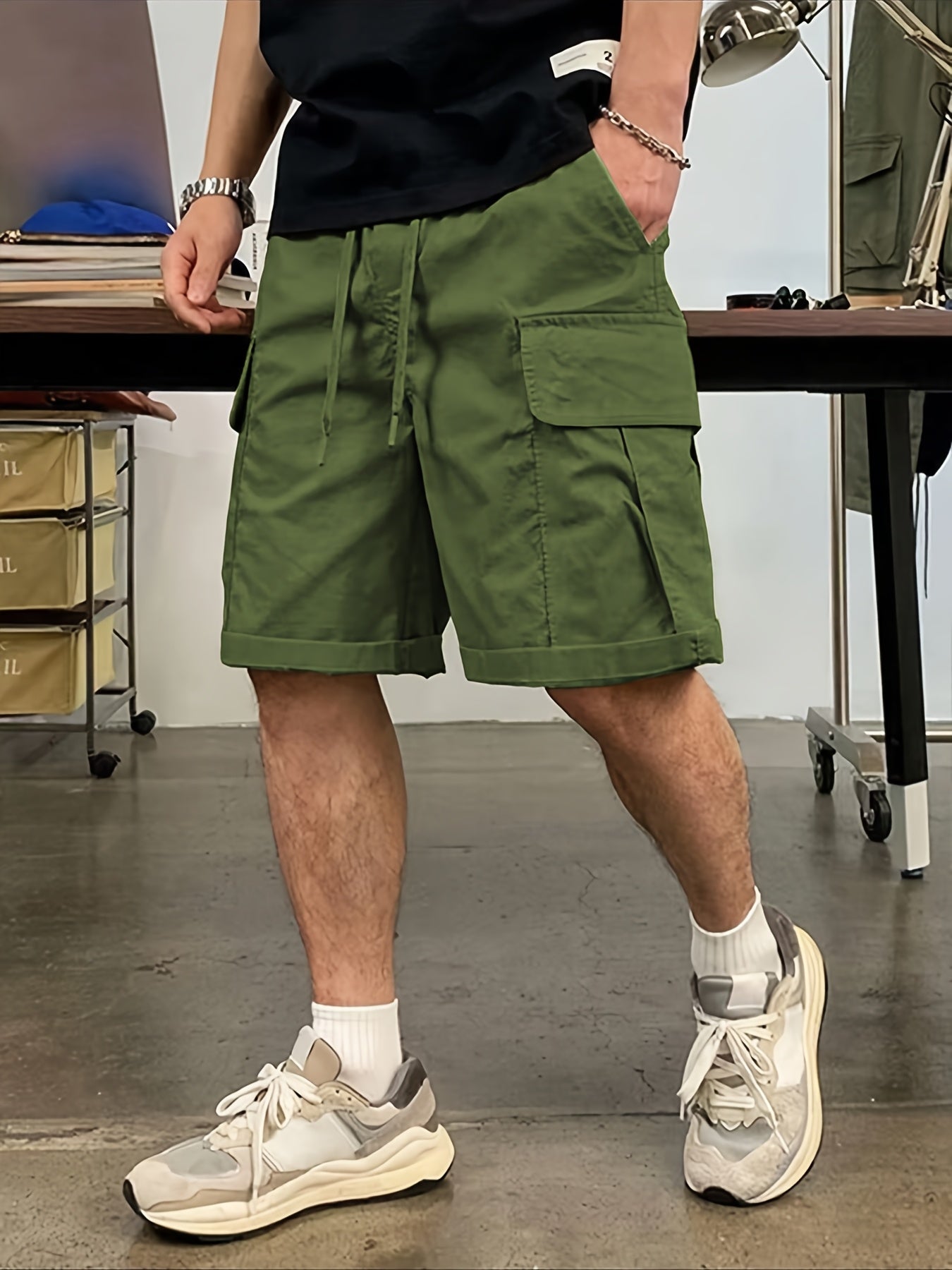 Pantalones Cortos Casuales | Cintura Ajustable con Cordón | Múltiples Bolsillos | Corte Holgado