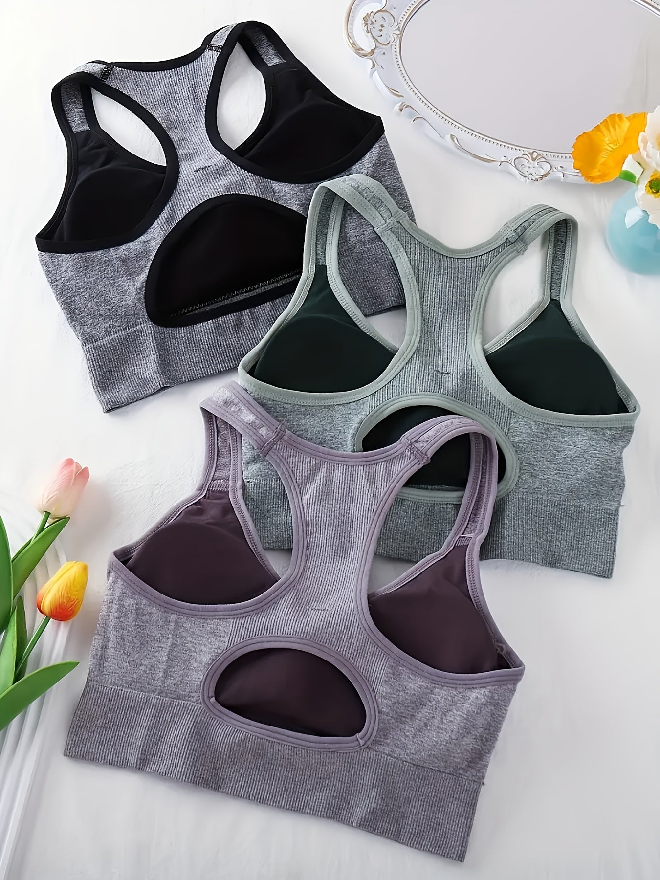 Conjunto 3 Tops Sin Costuras | Espalda Cruzada | Colores Múltiples | Ticotrendy