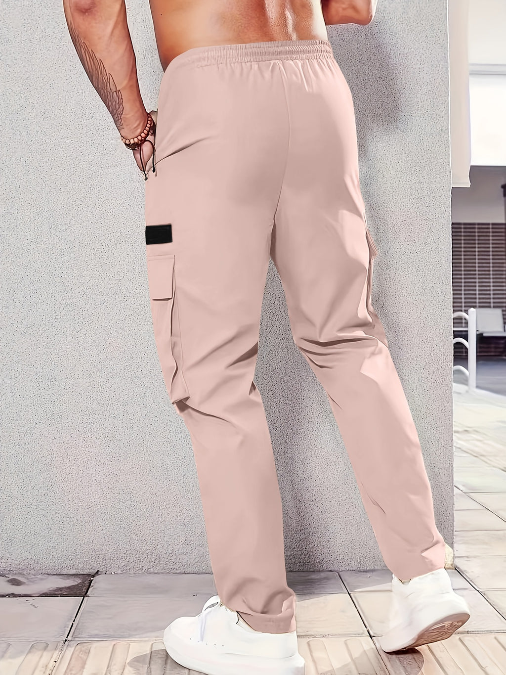 Men'S Stylish Cargo Pants - Versatile, Casual, and Slim Fit with Multiple Pockets, Straight-Leg Design, Perfect for Spring and Fall, All-Season Comfort, Solid Color, Allseason Pants | Straightleg Pants | Polyester Pants