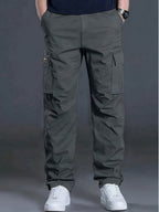 Men's Work Pants, Multi-Pocket Men's Trousers with Drawstring Waist