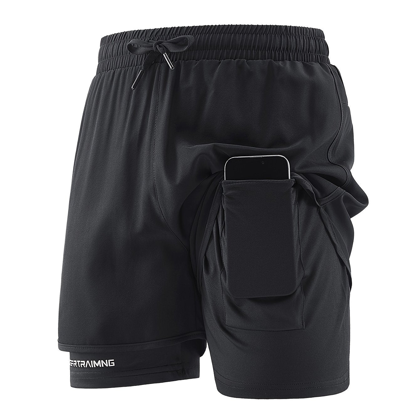 Shorts 3 en 1 Hombre - Natación, Ciclismo y Senderismo | Secado Rápido | Bolsillo Cremallera