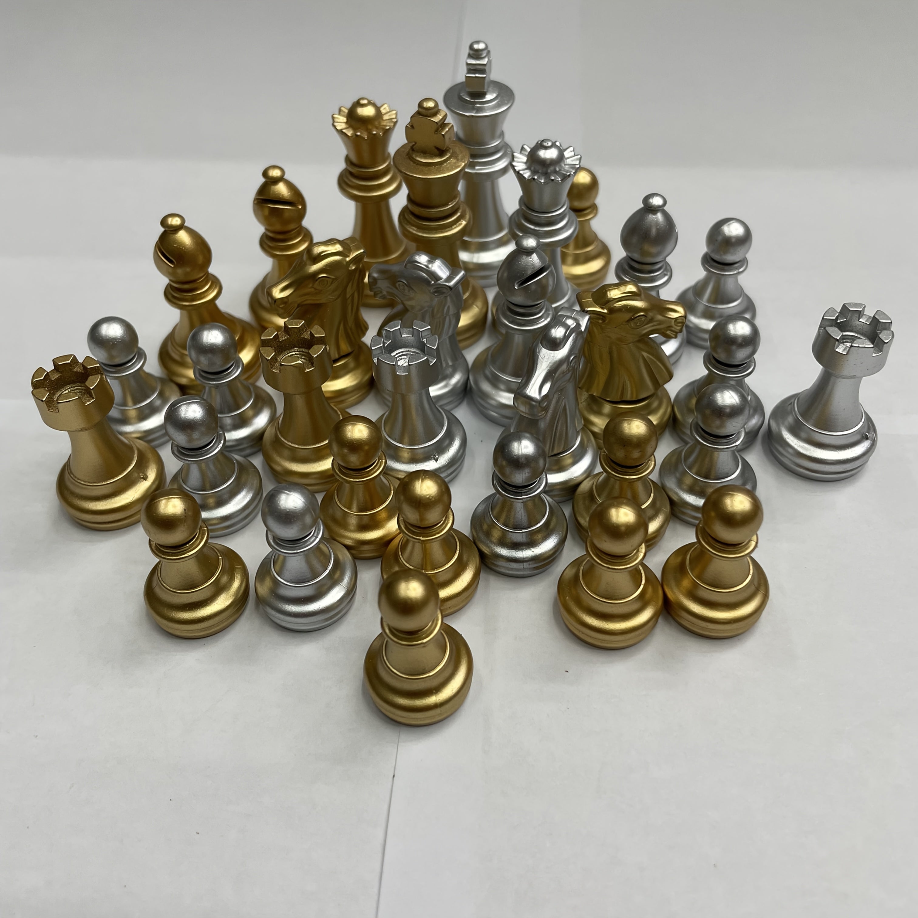 Piezas Ajedrez Dorado Plateado | 32 Unidades ABS | Estrategia Juego