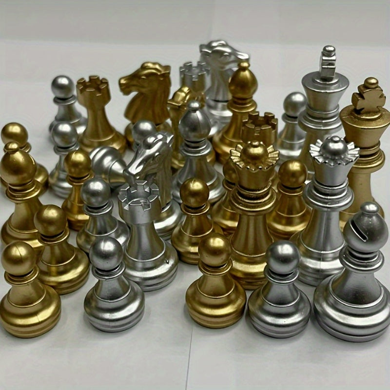 Piezas Ajedrez Dorado Plateado | 32 Unidades ABS | Estrategia Juego