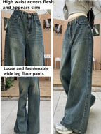 Jeans Pierna Ancha Retro Mujer | Ticotrendy Denim Sin Elasticidad Bota Recta Elegante