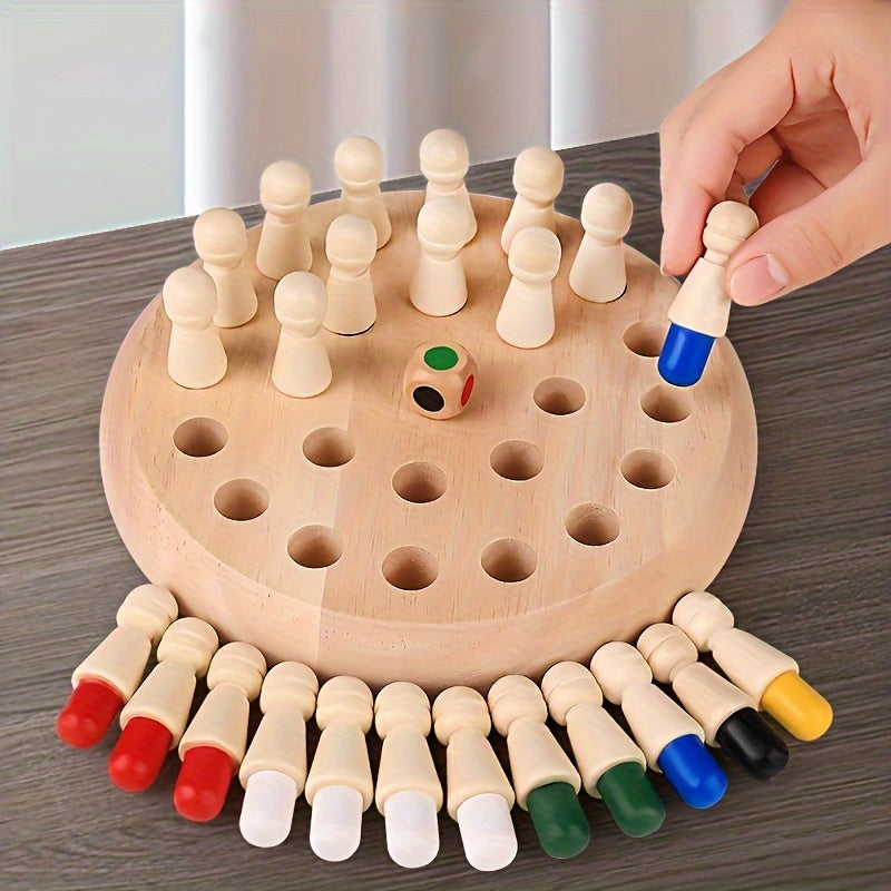 Juego Memoria Madera | Ajedrez Educativo | Estrategia Familiar