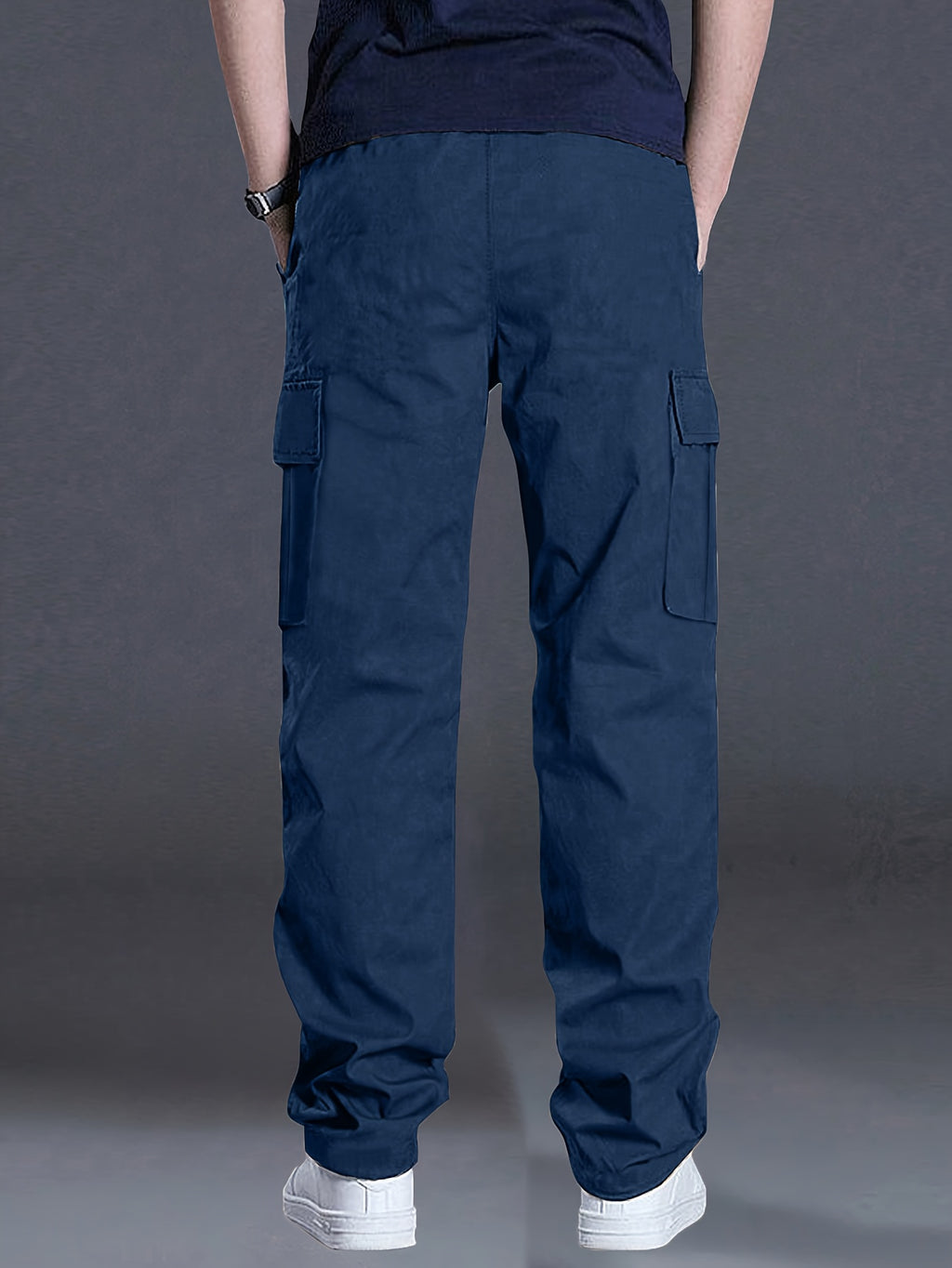 Men'S Outdoor Casual Cargo Pants - Loose Fit, Drawstring Waist, Multiple Pockets, Solid Color, All-Season Comfort for Hiking & Weekend Activities, Hiking Pants, Durable Fabric, Men Pants, Cargo Pants Men, Men Trouser, Men Spo