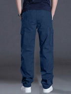 Men'S Outdoor Casual Cargo Pants - Loose Fit, Drawstring Waist, Multiple Pockets, Solid Color, All-Season Comfort for Hiking & Weekend Activities, Hiking Pants, Durable Fabric, Men Pants, Cargo Pants Men, Men Trouser, Men Spo