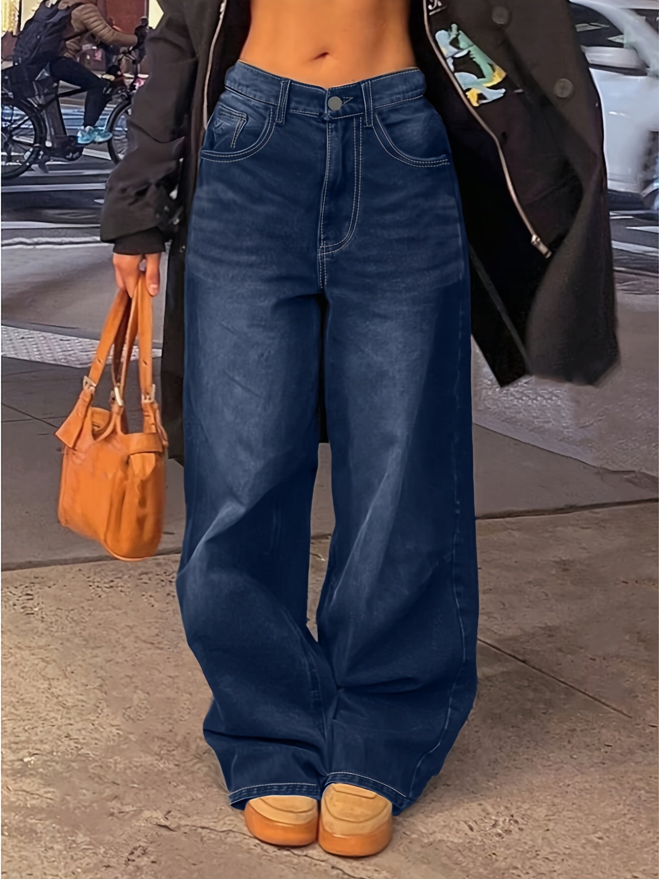 Jeans Rectos de Mujer | Ticotrendy Denim Clásico No Elástico Estilo Urbano Básico