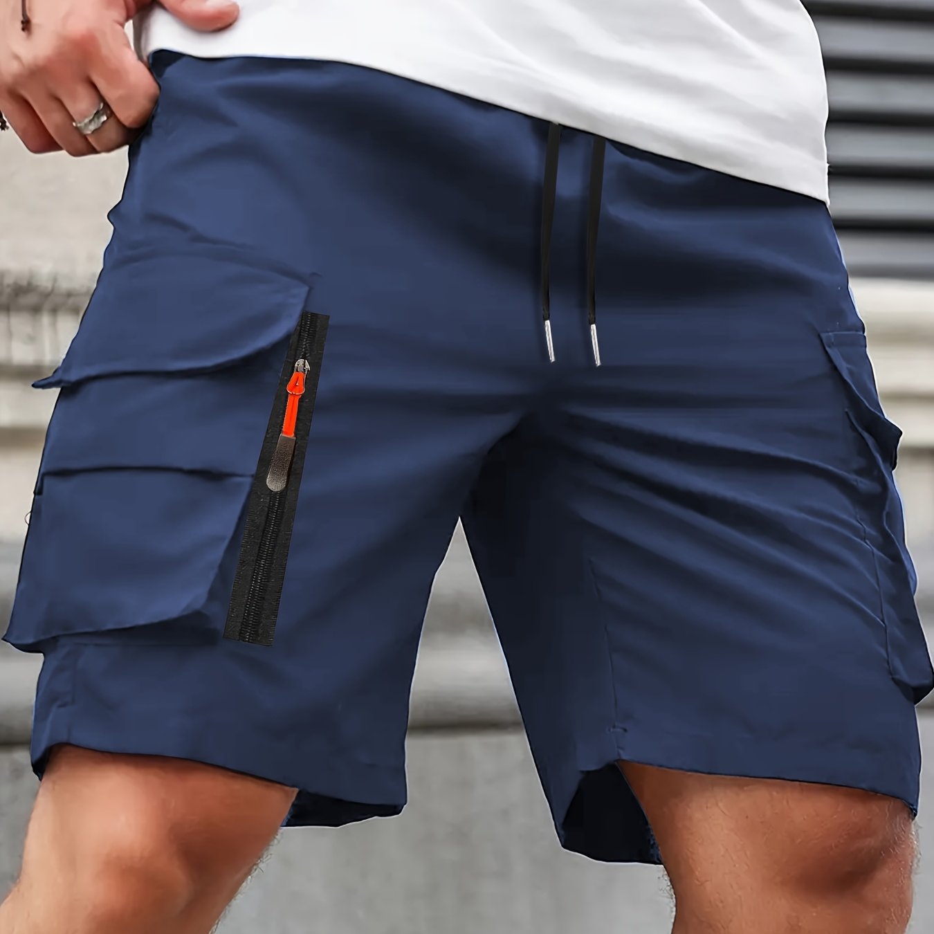 Shorts Cargo Casuales Hombre | Corte Holgado | Múltiples Bolsillos con Cremallera