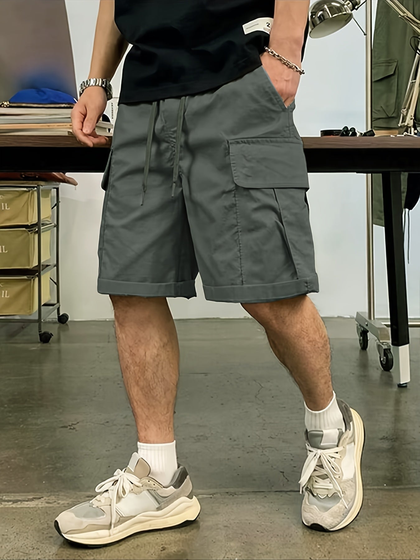 Pantalones Cortos Casuales | Cintura Ajustable con Cordón | Múltiples Bolsillos | Corte Holgado