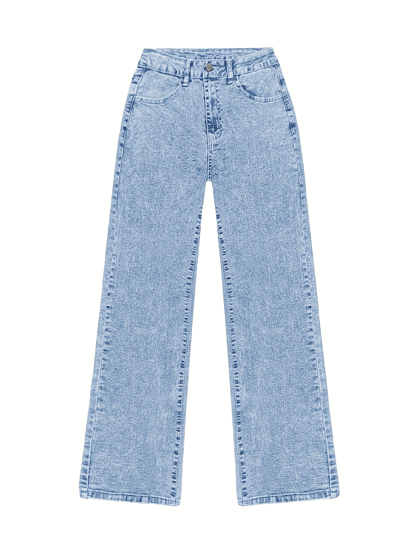 Jeans Rectos Pierna Ancha Mujer | Ticotrendy Denim Elástico Cintura Alta Control Abdominal