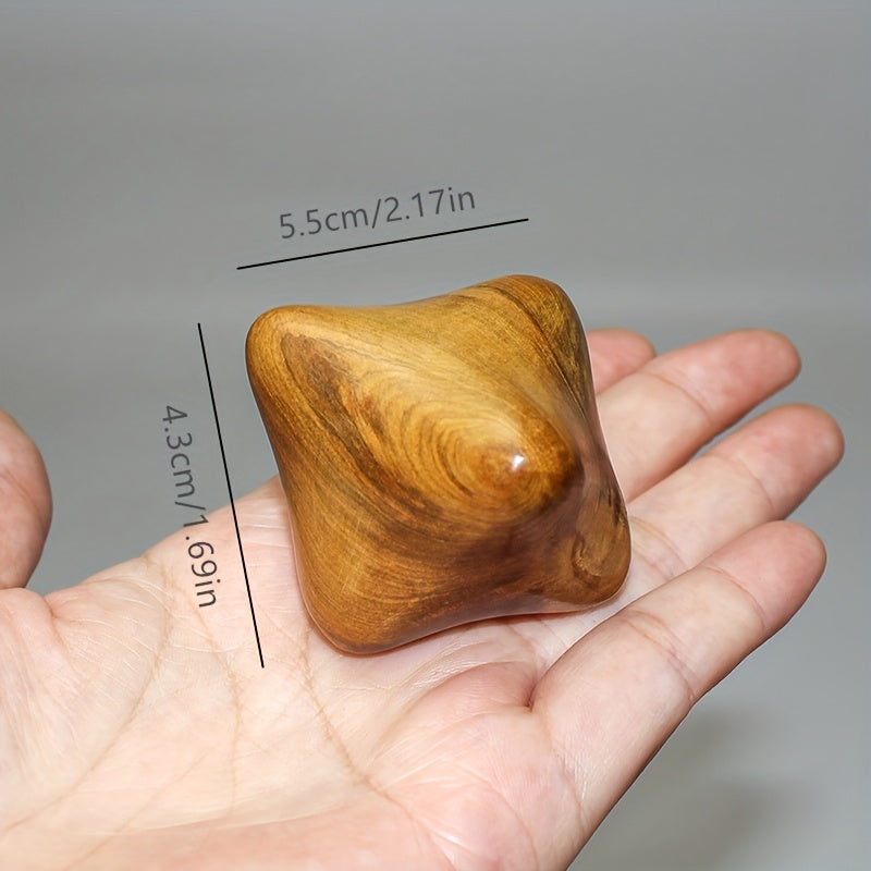 Bola Masaje Hexagonal Madera | Terapia Manos | Acupresión Natural