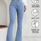 Jeans Acampanados Elásticos Mujer | Ticotrendy Denim Azul Claro Ajuste Cómodo Elegante