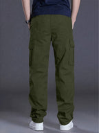 Men's Work Pants, Multi-Pocket Men's Trousers with Drawstring Waist