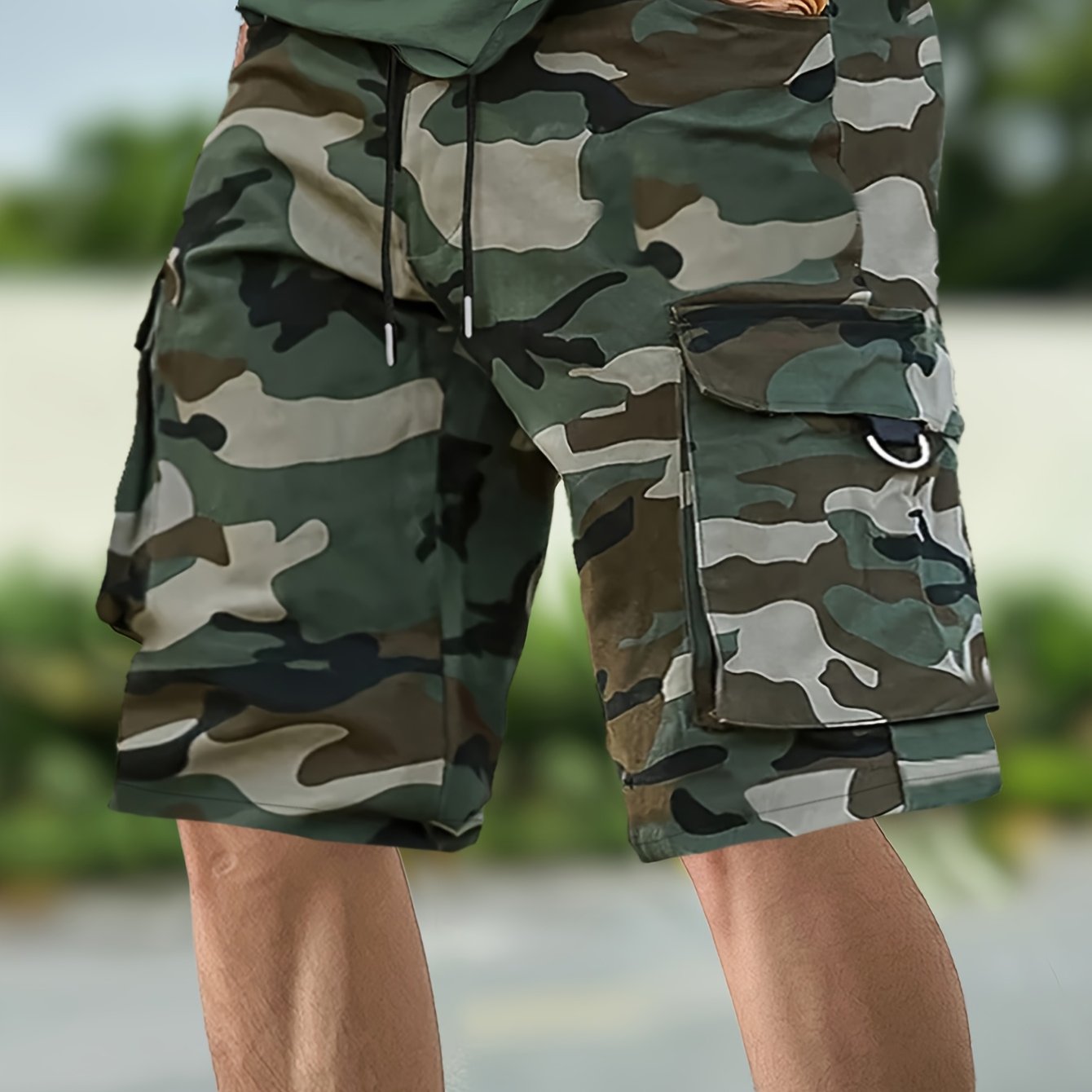Pantalones Cargo Camuflaje Hombre | Corte Holgado, Multibolsillos | Senderismo y Viajes