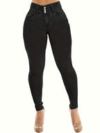 Jeans Skinny Cortos de Mujer | Ticotrendy Denim Elástico Cintura Media Casual Estilizado