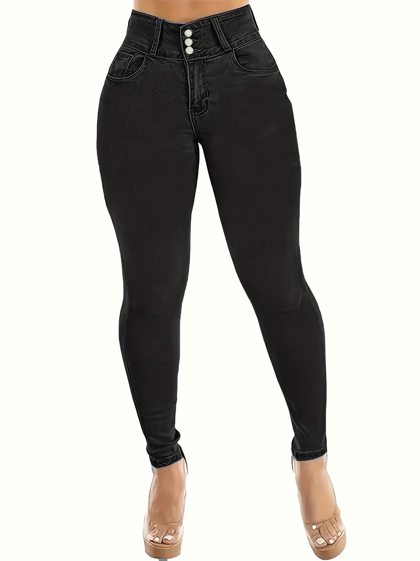 Jeans Skinny Cortos de Mujer | Ticotrendy Denim Elástico Cintura Media Casual Estilizado