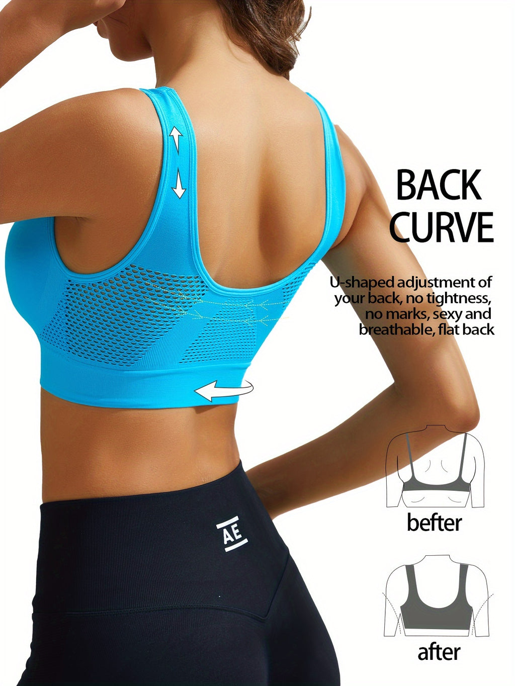 Top Deportivo Espalda Diseño | Antishock | Relleno Extraíble | Ticotrendy