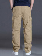 Men'S Outdoor Casual Cargo Pants - Loose Fit, Drawstring Waist, Multiple Pockets, Solid Color, All-Season Comfort for Hiking & Weekend Activities, Hiking Pants, Durable Fabric, Men Pants, Cargo Pants Men, Men Trouser, Men Spo