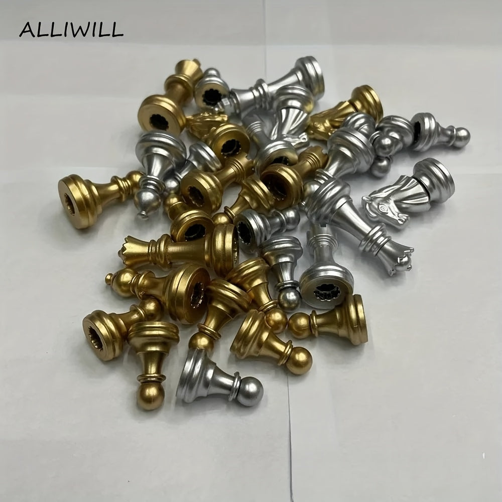 Piezas Ajedrez Dorado Plateado | 32 Unidades ABS | Estrategia Juego