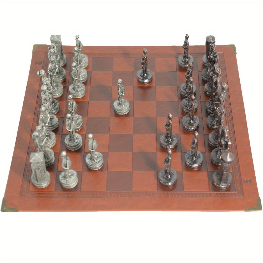 Ajedrez Temático Metal | 32 Piezas Estatuas | Tablero Incluido